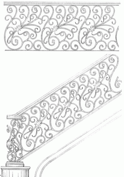 Iron Stair Handrails Model 094