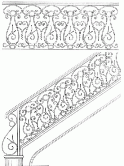 Iron Stair Handrails Model 095
